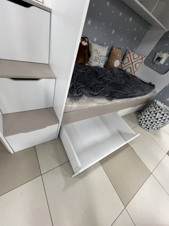 Кровать Квартет + кровать Дабл (велюр + белый) 190х90