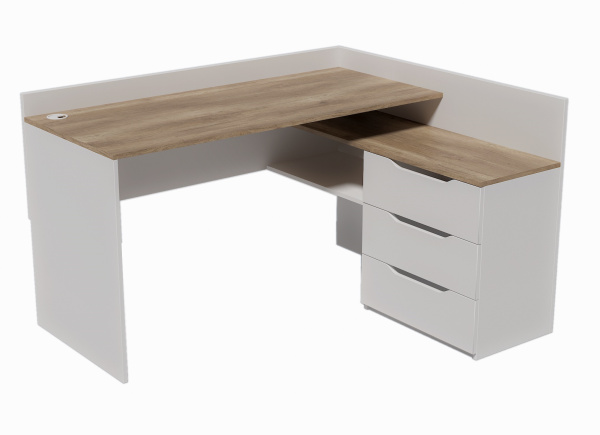 Компьютерный стол КСТ-1 (дуб каньон+белый)  от Династия Kids