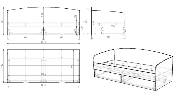 Кровать коллекции Умка 200х90  от Династия Kids