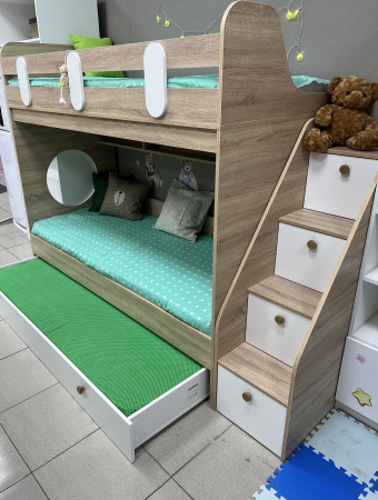 Двухъярусная кровать Фортуна-3 (цвет белый) 190х80 от Династия Kids