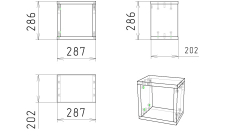Комплект Полок (толщина 22 мм) Куб-1 + Куб-2