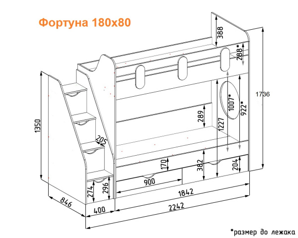 Кровать Фортуна (гаскон пайн + белый)  от Династия Kids