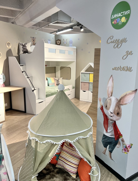 Двухъярусная кровать Твинс 190х90 (дуб каньон + белый) от Династия Kids