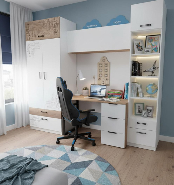 Стеллаж 1.1 коллекции Престиж (без принта) от Династия Kids