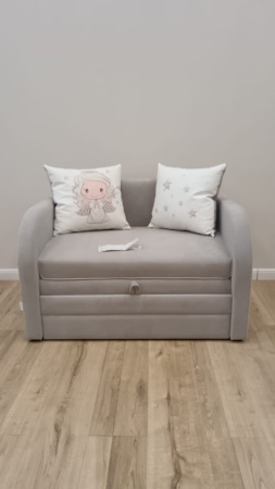 Диван раскладной Малыш Blue 700 мм + подушка с принтом 