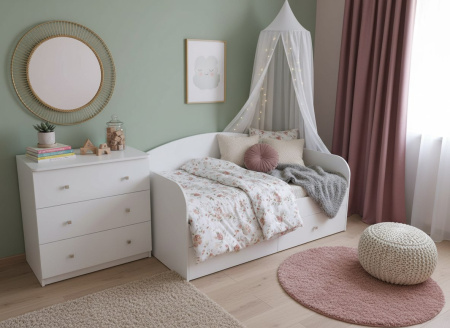 Кровать 160х80 Умка Мини NEW (ручки - дуб)  от Династия Kids