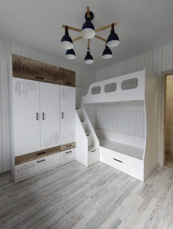 Кровать 2-х ярусная 190х80 Умка-6 (велюр + белый) от Династия Kids