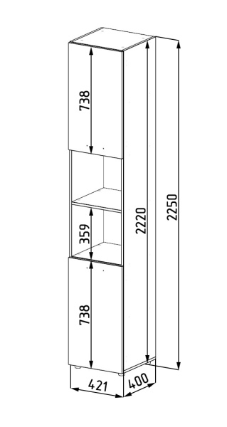 Шкаф-пенал-2 Цветы New  от Династия Kids