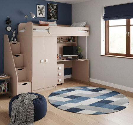 Кровать-чердак Колледж-2 (цвета разные) 200х90 от Династия Kids