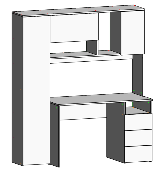 Стол письменный Кабинет 1550 мм (белый). Левый/правый от Династия Kids