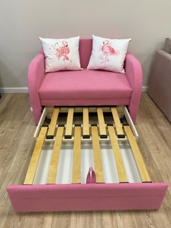 Диван выкатной Малыш Грин 1200 мм + 2 подушки с принтом