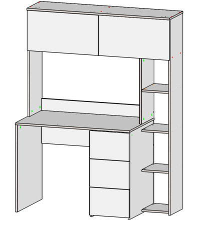 Стол Ритм 1250 мм (корпус белый + фасады дуб каньон). Левый/правый от Династия Kids