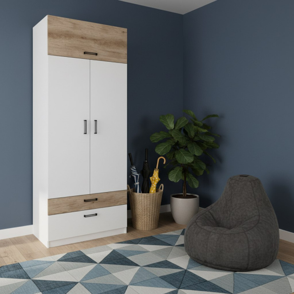 Шкаф гардеробный + стол с 3 ящиками коллекции Твой Стиль от Династия Kids