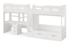 Кровать 3-х ярусная Квартет + стол для 2 детей (цвет белый)