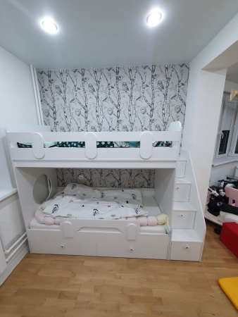 Кровать двухъярусная 180х80 Фортуна-2 (дуб сонома + белый)  от Династия Kids