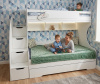 Кровать 2-х ярусная Биг (правая/левая) 200х90 дуб сонома+белый от Династия Kids