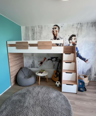 Кровать-чердак 200х90 коллекции Мозаика-2  от Династия Kids